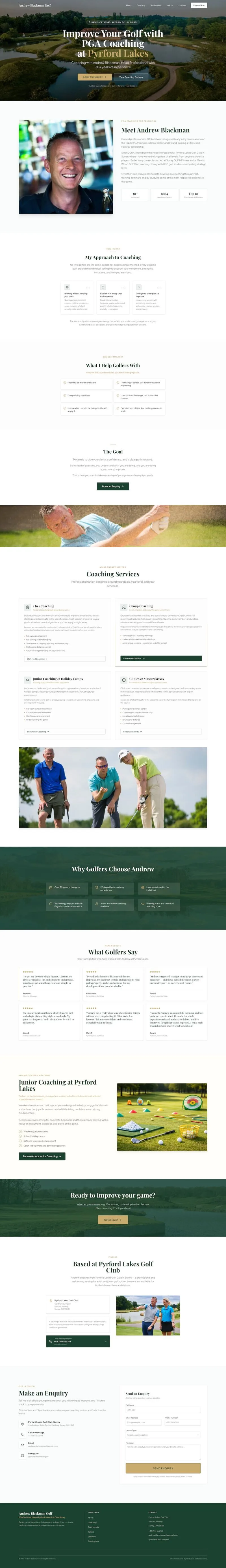 ABW Golf coaching website