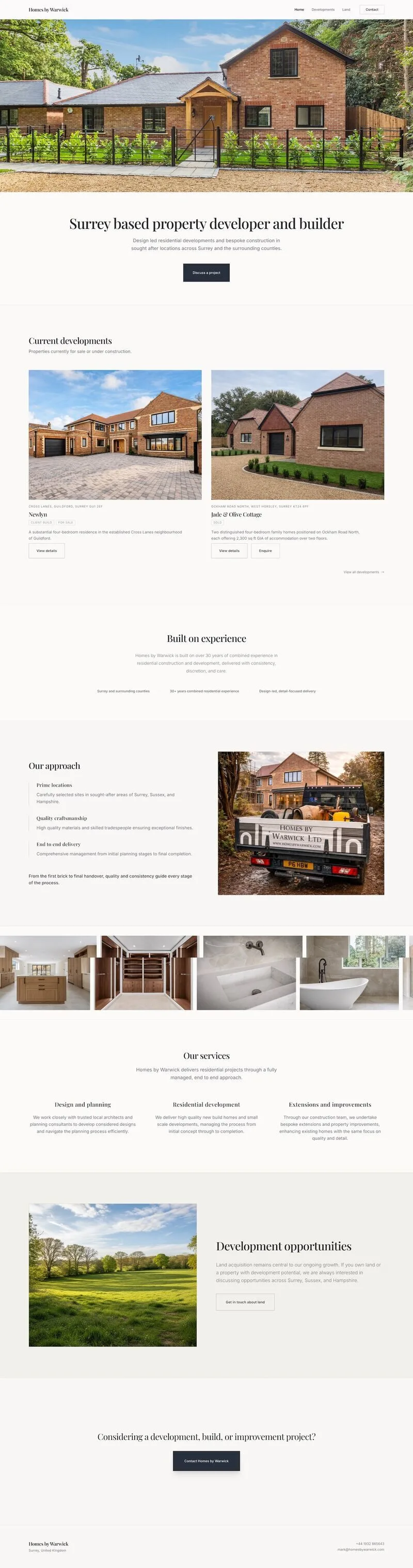 Homes by Warwick property development and building website